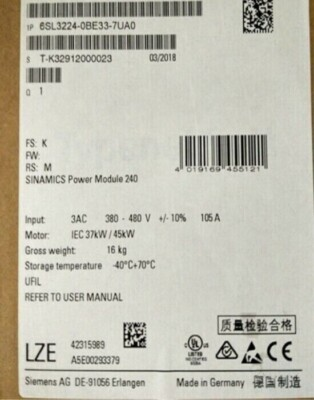 #ad #ad 6SL3224 0BE33 7UA0 NEW SIEMENS 6SL3 224 0BE33 7UA0 SINAMICS G120 Power Module $1417.50