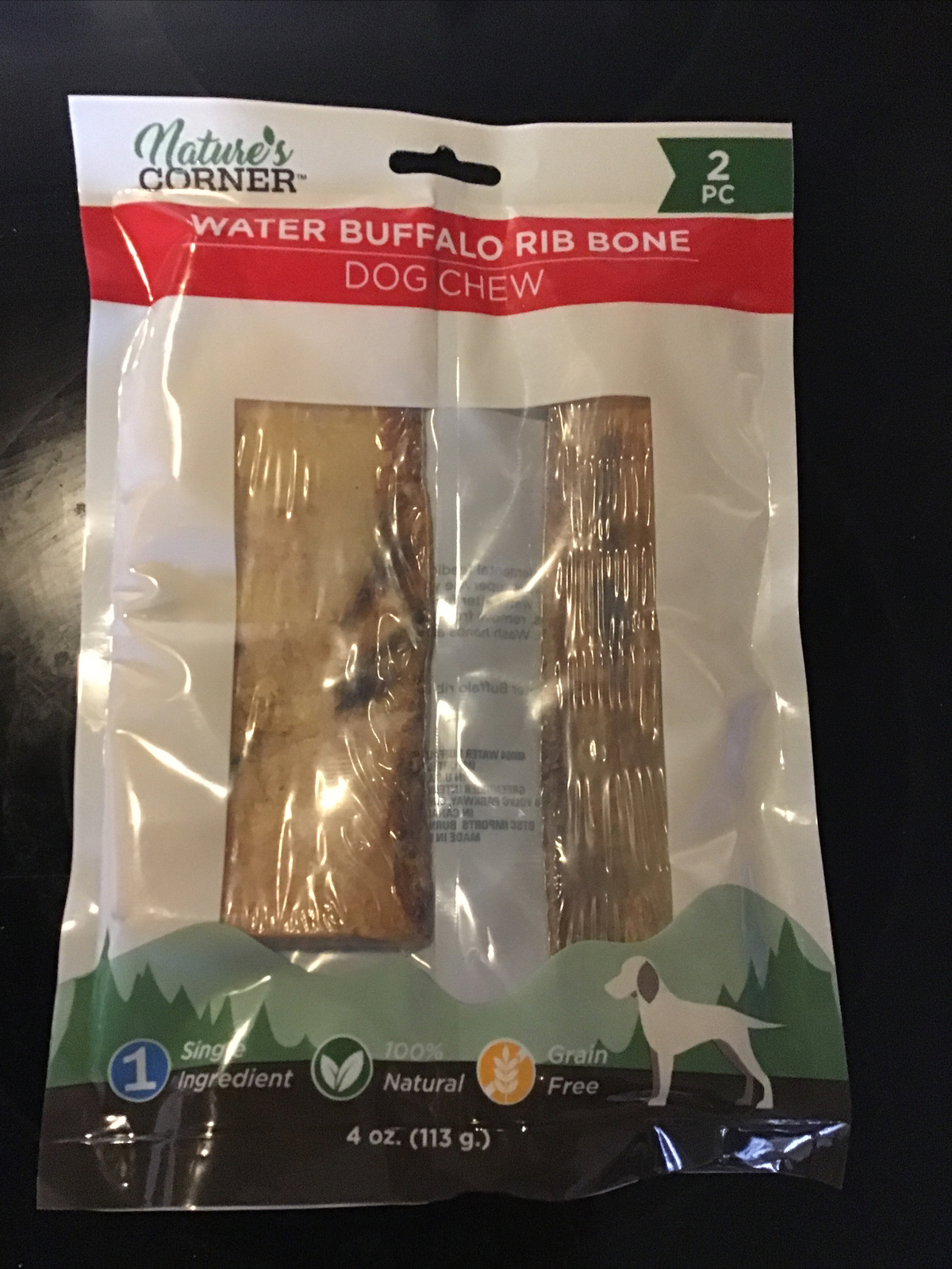 Nature's Corner Water Buffalo Rib Bone Dog Chew 2pc eBay