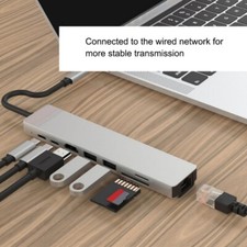 Small 8in1 USB C Dock 100w Power Delivery Card Reader for Portable Computings