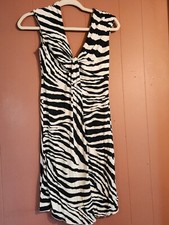 Express Women's Junior XS Black/White Striped Stretch Sleeveless Dress