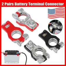 2Pairs Top Post Battery Cable Ends Terminal Clamps Connectors Positive Negative