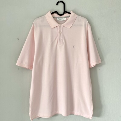 YSL Yvette Saint Laurent Vintage Men Pink Luxury Polo Tee Shirt