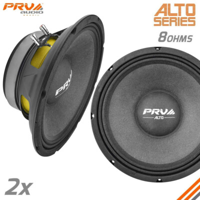 2x PRV 10'' Midrange Speaker 10MR650A 8 Ohm ALTO 10in PRO Car Audio 1300w Package