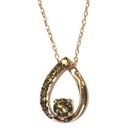 GIA 14k 10k rose gold chain .86ct champagne brown diamond pendant necklace 2.9g — photo 1