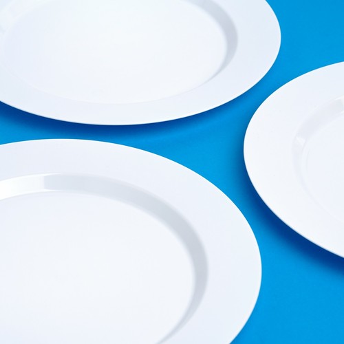 Wedding Party Plastic Plates Round White Dinner Tableware 20 Pack 10" or 7.5" - Picture 8 of 15
