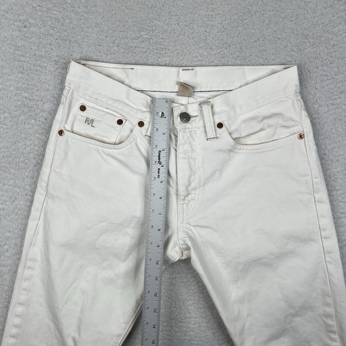 RRL Ralph Lauren Jeans Mens 28x30 White Double RL Slim Fit Zip Fly Denim - Picture 13 of 19