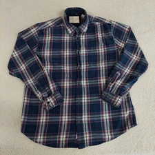Weatherproof Vintage Mens Large Plaid Long Sleeve Button Up Chest Pocket Flannel