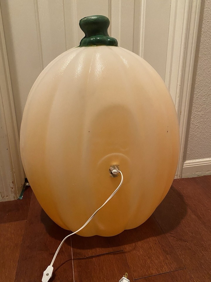 Vintage General Foam Plastics Lighted Pumpkin Blow Mold Jack O Lantern