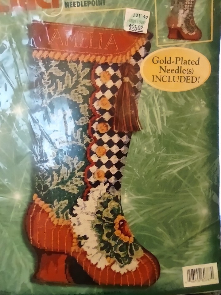 Bucilla Needlepoint STEP IN TIME 60787 Victorian Christmas Stocking Kit