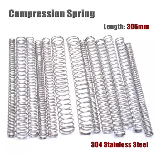 304 Stainless Steel Compression Spring Pressure Springs Length:305mm 2/2.5/3/4mm