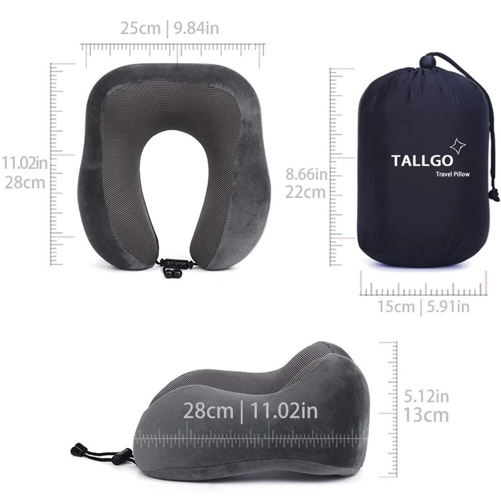 Travel Pillow, Best Memory Foam Neck Pillow Head Support Soft Pillow for Slee...