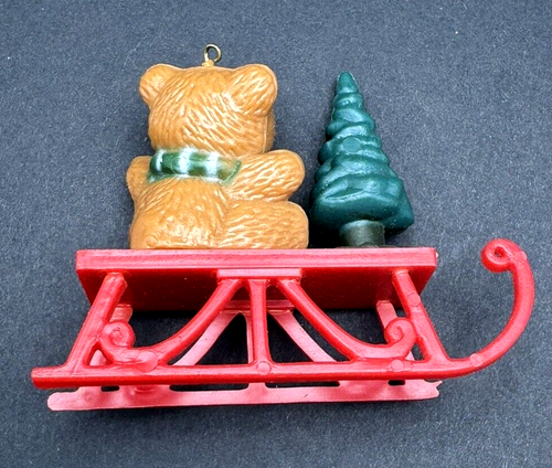 CUTE Lot 6 Vintage Miniature Bear Ornaments Avon Hallmark Boyds & more 2 to 3" - Picture 8 of 13