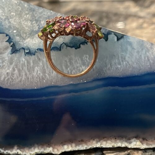 Anello Chuck Clemency STS NYCII argento sterling 925 multi gemma bouquet floreale taglia 8 - Foto 15 di 16
