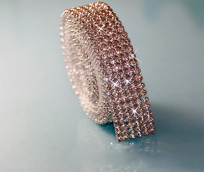 Hotfix CRYSTAL Mesh Strassband SS8 Borte 2cm 6 Reihen zum aufbügeln Strasssteine