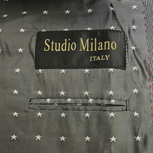 Studio Milano Men's 46 Long Double-Breasted Gray Super 140 Wool Suit Jacket - Picture 7 of 8