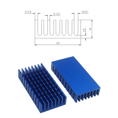 Width 25mm Aluminium Heatsink Anodized Heat Sink Radiator Cooling PIN ALL SIZE
