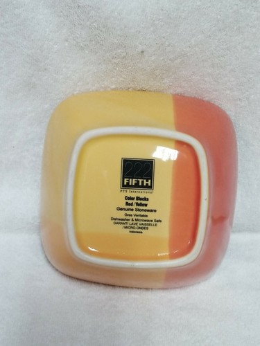 222 FIFTH COLOR BLOCKS Red / Yellow CEREAL BOWL 6" X 2 1/2" - Picture 3 of 4