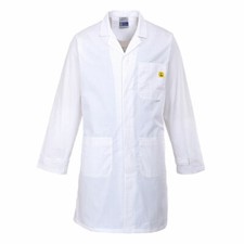 Image of Portwest Anti Static ESD Coat White L