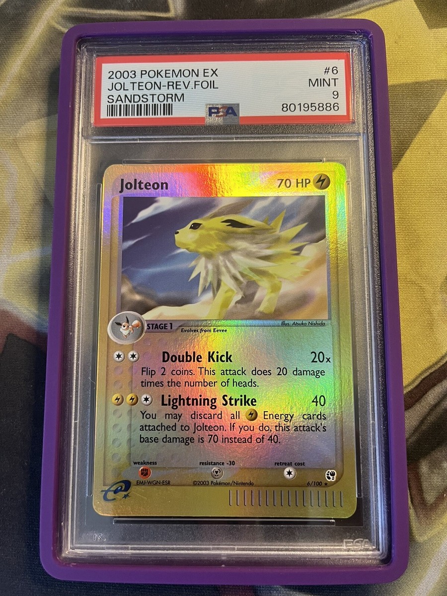 Pokémon 2003 EX Sandstorm Jolteon Reverse Holo 6/100 PSA 9 MINT | eBay