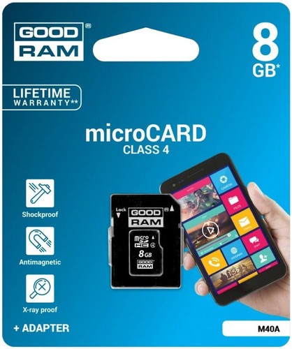5908267913253 Goodram M40A 8 GB MicroSDHC UHS-I Class 4 GoodRam - 第 3/3 張圖片