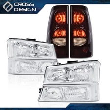 Corner Headlight+Signal Bumper Lamp & Tail Light Fit For 2003-06 Chevy Silverado