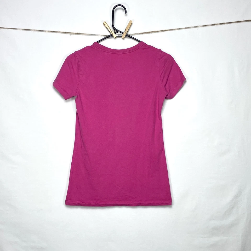 Android Tshirt Womens Small Magenta Pink Neon Yellow Robot Heart Vintage - Image 3 of 4