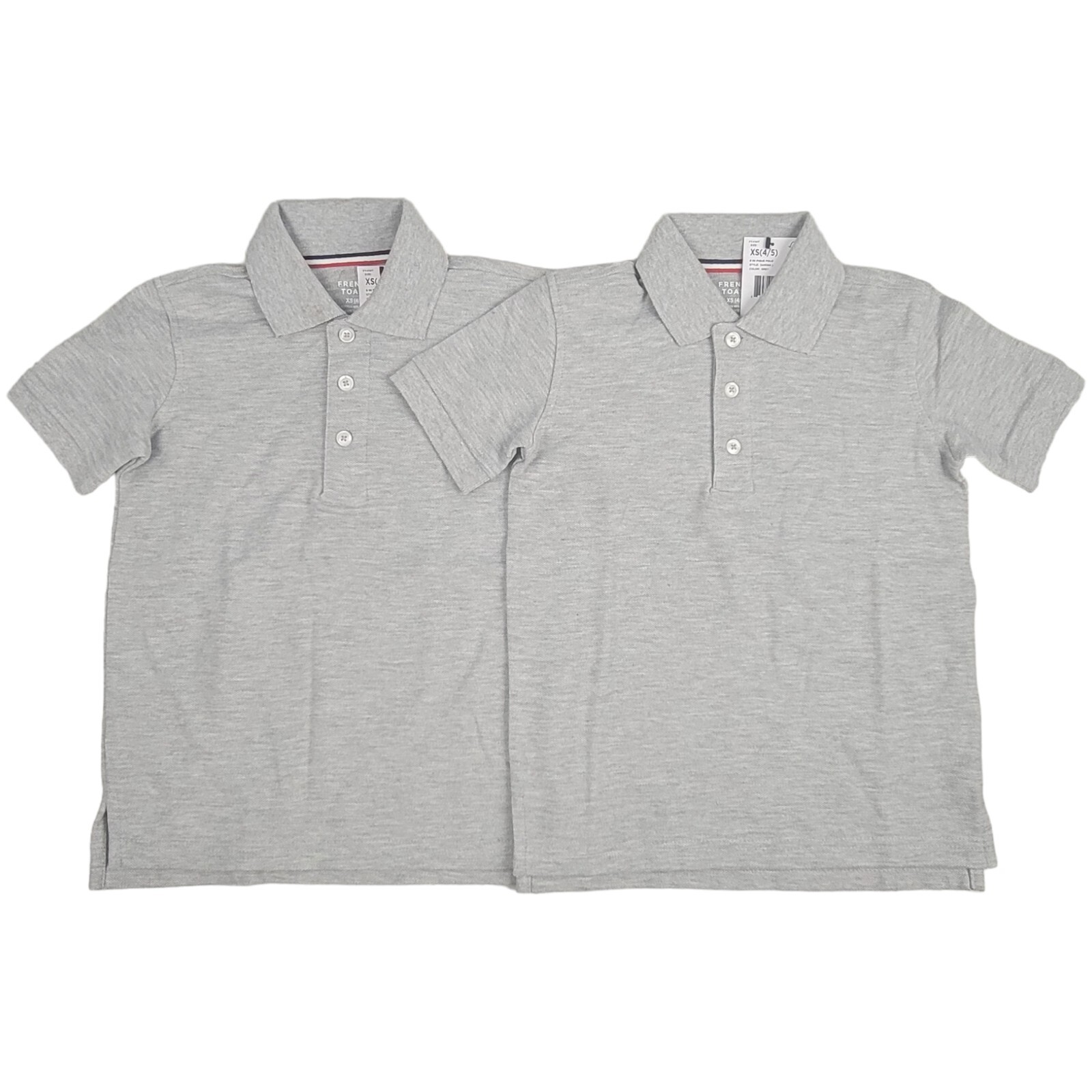 French Toast Kids Gray Polo Shirt Set of 2 Size XS 4/5 Uniform for School