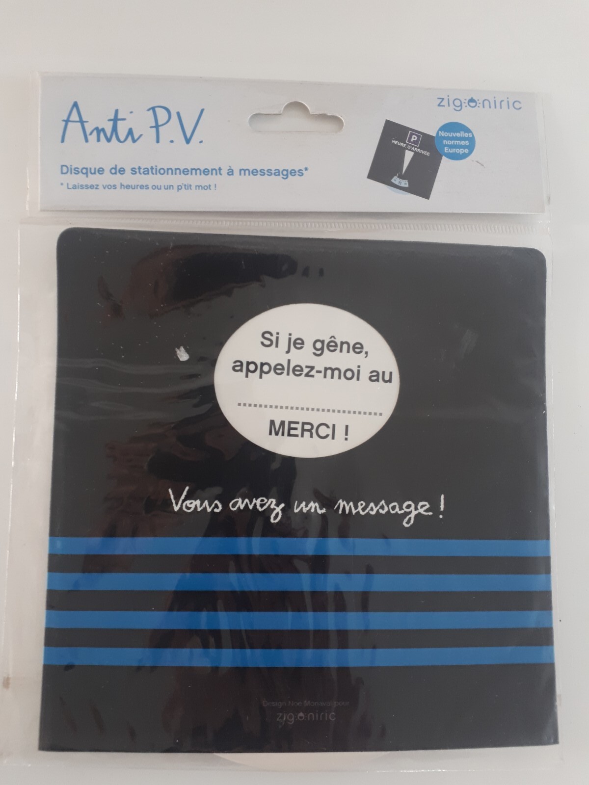 Disque Horaire Parking Maxi Bleu Luxe | Similicuir Souple 10,5x13cm | Valable Toute L'Europe | Évite Les Amendes