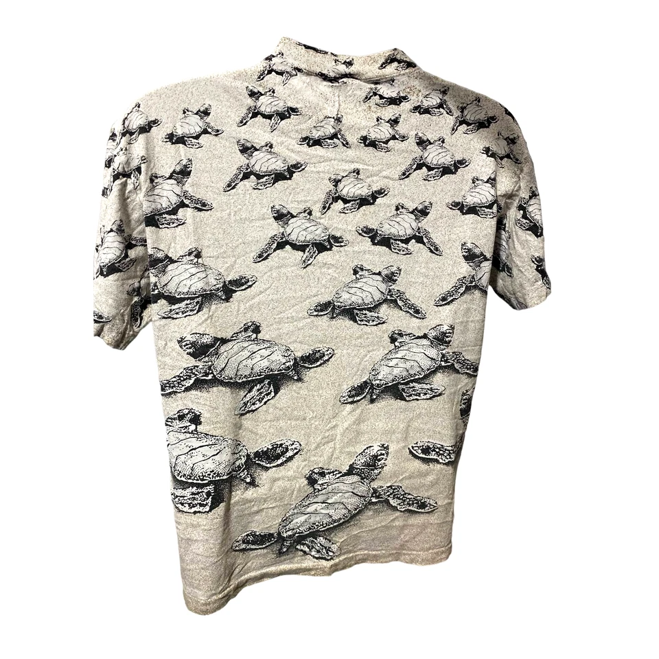 Vintage All over Print AOP Sea Turtle shirt single stitch Galapagos - Image 2 of 4