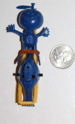 UNUSED Quisp Cereal Premium 1970s Quaker Gyro Unicycle Blue Toy Advertising HTF