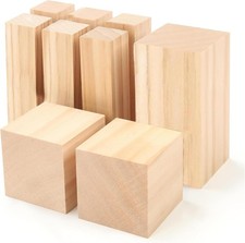 9Pcs Basswood Carving Blocks, 3 Sizes Whittling Wood Blocks Kit for...