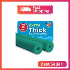 Oodles of Noodles Foam Pool Swim Noodles 2 Pack, 55" x 3.5" Green, Hollow Core S