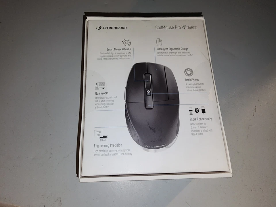 3DConnexion CadMouse Pro Wireless Mouse with Case 3DX-700078 - Image 2 of 3