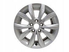 1x Alufelge 15 Zoll 5.5" 5x100 40ET Glanz Silber 2G0601025 VW Polo Rim Wheel