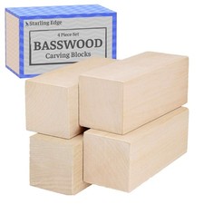 Basswood Carving Blocks   4 Pack of 2 x2 x5 Wood Blocks for Carving   Soft, S...