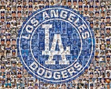 Dodgers Mosaic Print Art 200+ Past & Present Players – Los Angeles Baseball Gift