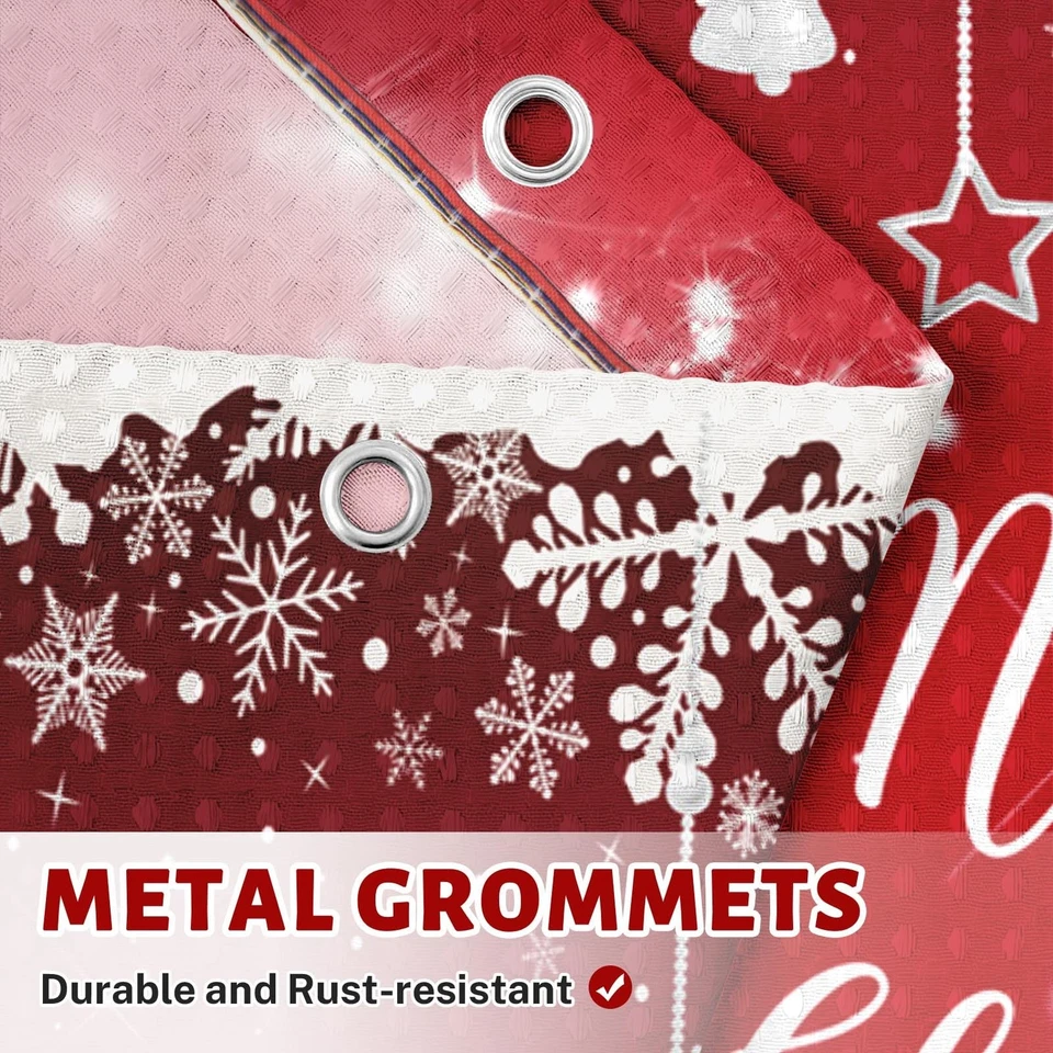 Stars were Shining Christmas Tree Shower Curtain with Matching Window Curtain... - Image 3 of 4