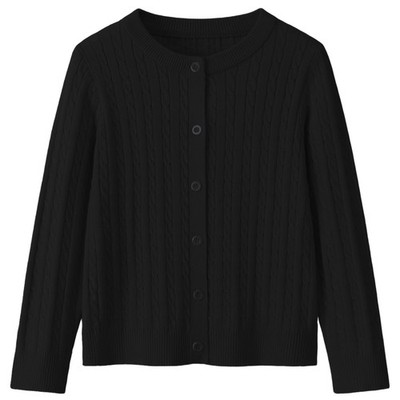 Yekaty Black Cardigan For Girls Back To School Uniform Sweaters 10-12