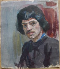 Ukrainian Soviet USSR Oil Painting postimpressionism realism male portrait man