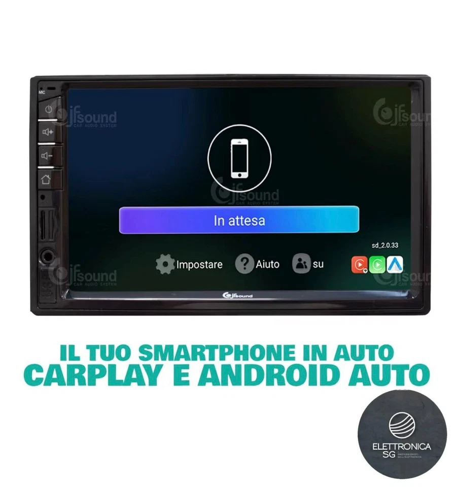 AUTORADIO 2 DIN- JFSOUND JF-227-X7C-PRO -ANDROID AUTO/CARPLAY -WIFI- USB-BT - Immagine 4 di 4