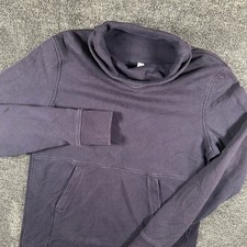 Lululemon Pullover Womens 10 Funnel Neck Navy Blue Kangaroo Pocket Sweatshirt
