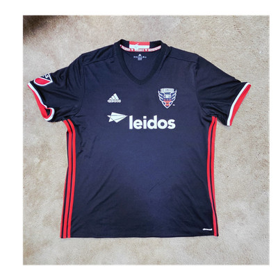 adidas D.C. United MLS Leidos Sponsor Black Red White Jersey 2XL Soccer