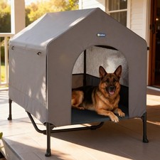 Veehoo 47" Dog House, 2 in 1 XLarge Dog House Outdoor Indoor Weatherproof, Outs