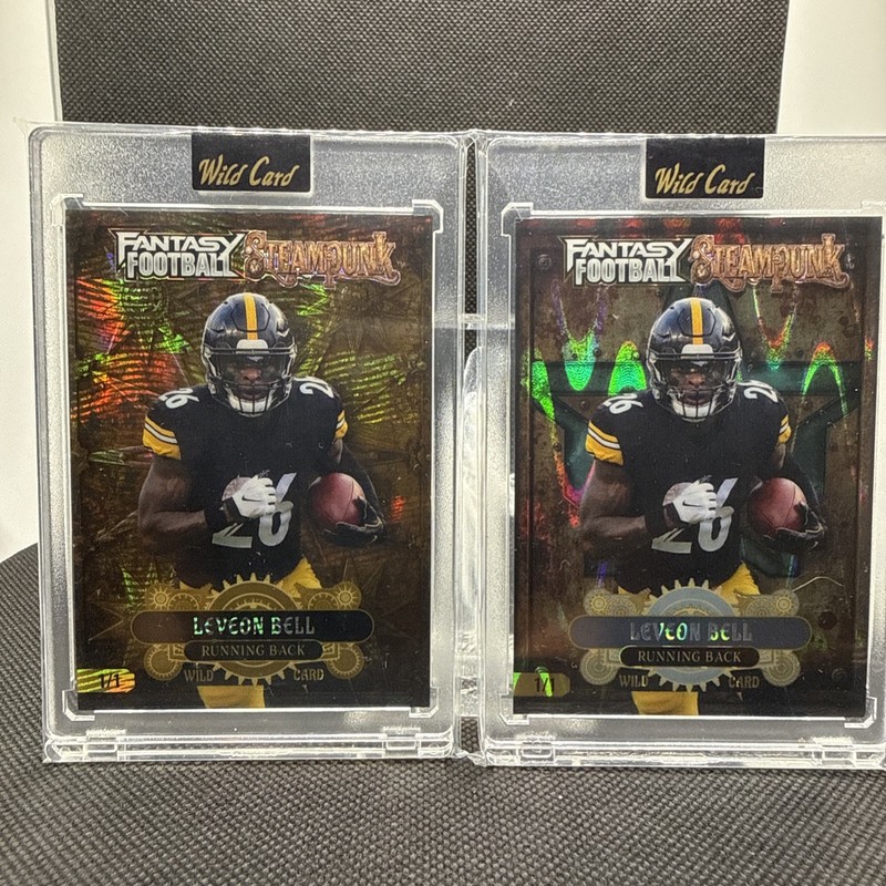 Leveon Bell 1/1 Lot on the 2026 Fantasy Football Steampunk (2) Cards Steelers