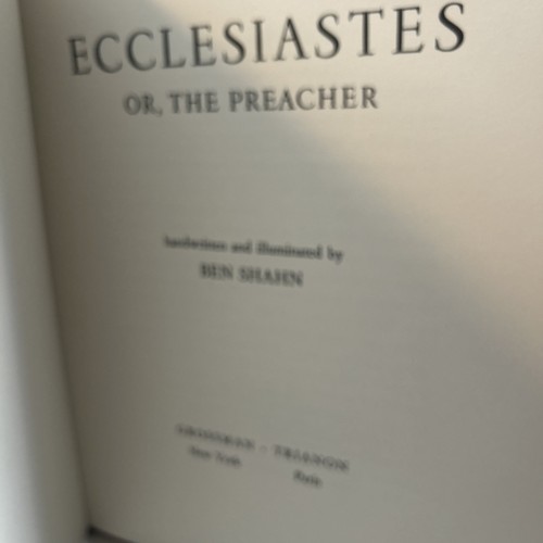 Ecclesiastes or The Preacher handwritten & illuminated by Ben Shahn 1971 HB/DJ - Picture 4 of 8