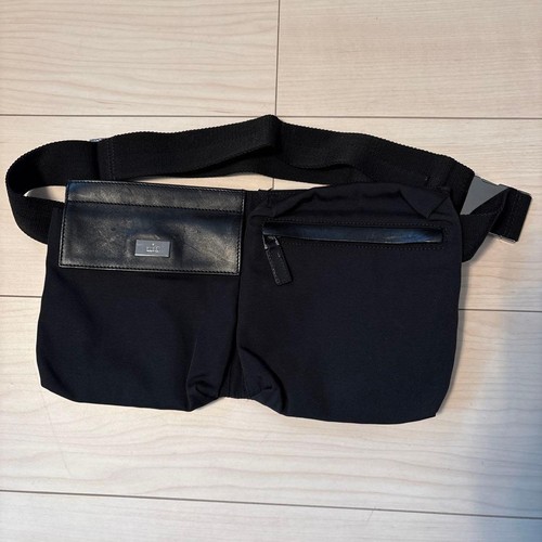 GUCCI Tom Ford Era Waist Bag Body Bag Pouch Nylon Black Vintage Used Italy