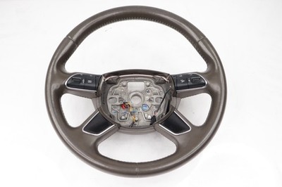   11-18 Audi D4 A8 A8L Steering Wheel w/ Paddle Shifters Brown 4H0419091AA OEM