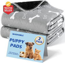 Washable Pee Pads for Dogs, 2Pack Reusable Puppy Pads, Fast Absorbent Dog Pee Pa