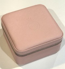Genuine Pandora Official Pink Jewelry Box Travel Zippered Case Organizer