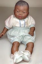 Poupée Poupon vintage –Nines d'Onil-  Bebe Noir Africain En Tenue Complète 45 Cm